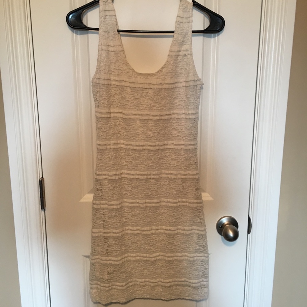 White Lace Fitted Dress